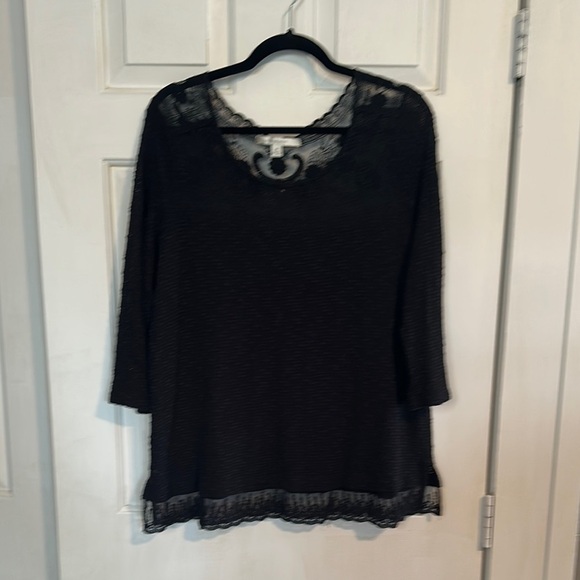 LC Lauren Conrad Black Blouse women’s size XL - Picture 1 of 4